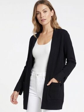 ARTLOVE Paris heavy weight long sleeved open black cotton Cardigan size …